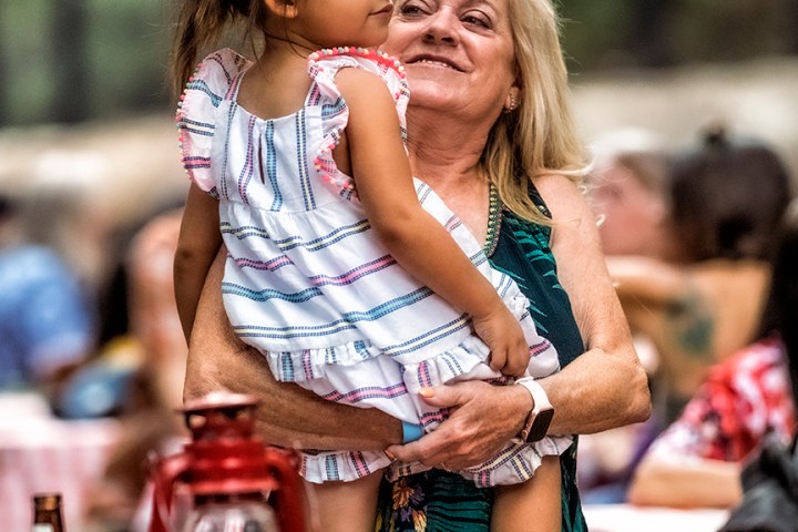 a person sitting on a table